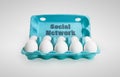 Group of happy eggs representing a social network Royalty Free Stock Photo