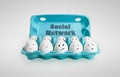 Group of happy eggs with smiling faces Royalty Free Stock Photo