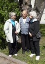 Group of happy elderly people relaxing Royalty Free Stock Photo