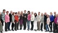 Group of smiling people standing in a row Royalty Free Stock Photo