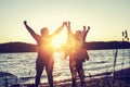 Group of Happy Friends having Fun Together Outdoors Royalty Free Stock Photo