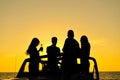 Group of happy friends making party in car - Young people having fun drinking champagne Royalty Free Stock Photo