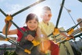 Group of happy kids on children playground Royalty Free Stock Photo