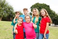 Group of happy kids showing thumbs up Royalty Free Stock Photo