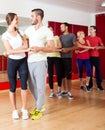 Group of happy people dancing salsa Royalty Free Stock Photo