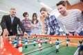 People playing table soccer Royalty Free Stock Photo