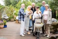 Happy senior people during garden party Royalty Free Stock Photo