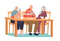 Group of happy senior people playing cards. Older friends gathering with board games Royalty Free Stock Photo