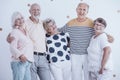 Group of happy and smiling elderly people enjoying a meeting