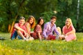 Group of happy students with books in the Park Royalty Free Stock Photo