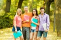 Group of happy students with books in the Park Royalty Free Stock Photo