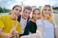 Group of happy teenage friends taking selfie photo Royalty Free Stock Photo