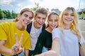 Group of happy teenage friends taking selfie photo Royalty Free Stock Photo