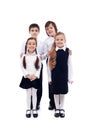 Group of happy and well groomed kids - isolated Royalty Free Stock Photo