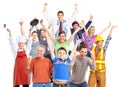 Group of happy workers people. Royalty Free Stock Photo