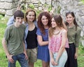 Group of happy young college students having fun Royalty Free Stock Photo