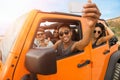 Group of happy young friends taking a selfie Royalty Free Stock Photo