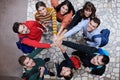 group of happy young people showing their unity. Royalty Free Stock Photo