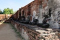 Group of headless Buddha statue in Wat Mahathat. Royalty Free Stock Photo