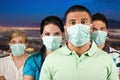 Group of Healthcare Professionals in Protective Masks and Glasses Royalty Free Stock Photo