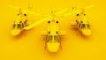 Group of Helicopters in row. Front view. 3d illustration