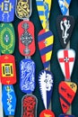 Group of heraldic shield badges Royalty Free Stock Photo