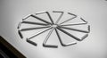 A group of hex keys, also known as Allen wrenches, arranged in a circular pattern on a Royalty Free Stock Photo