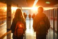 Group Of High School Students Running Along Corridor Royalty Free Stock Photo