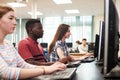 Group Of High School Students Working Together In Computer Class Royalty Free Stock Photo