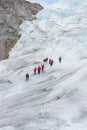 Hiking up a glacier in a remote part of a glacier Royalty Free Stock Photo