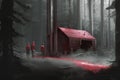 A group of hikers discovers an abandoned cabin deep in the forest, Generative AI