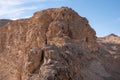 Hard and dangerous hiking trail. Extreme climbing and adrenaline. Royalty Free Stock Photo