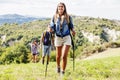 Group of hikers in the mountain Royalty Free Stock Photo