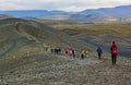 Group of hikers in the mountains , Iceland