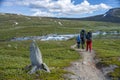 Group of hikers trekking and living the wanderlust dream