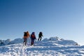 Group hikers in winter mountains Royalty Free Stock Photo