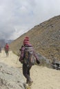 A group hiking the dangerous Salkantay Mountain