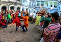 Hindus celebrating Durga Puja