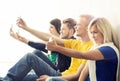 Group of hipsters taking a selfie in the school Royalty Free Stock Photo