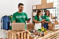 Group of hispanic volunteers working at charity center Royalty Free Stock Photo