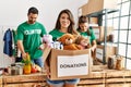 Group of hispanic volunteers working at charity center Royalty Free Stock Photo