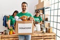 Group of hispanic volunteers working at charity center Royalty Free Stock Photo