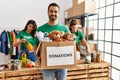 Group of hispanic volunteers working at charity center Royalty Free Stock Photo