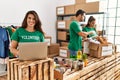 Group of hispanic volunteers working at charity center Royalty Free Stock Photo