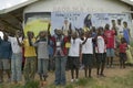 A group of HIV/AIDS infected children sing song about AIDS at the Pepo La Tumaini Jangwani, HIV/AIDS Community Rehabilitation Royalty Free Stock Photo