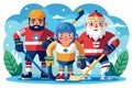 A group of hockey players wearing gear and holding sticks standing next to each other, Para ice hockey Customizable Royalty Free Stock Photo