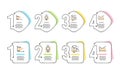 Group, Horizontal chart and Certificate icons set. Infochart sign. Vector