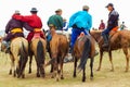 Group of horseback spectators, Nadaam horse race