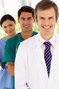 Group of hospital doctors standing in line Royalty Free Stock Photo