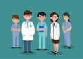 A group of hospital medical staff standing together Male and female medical staff Royalty Free Stock Photo